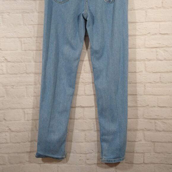 A Vibrant MIU Light Wash High Rise Waist Distressed Ripped Blue Denim Jeans 7 27 - Picture 7 of 10